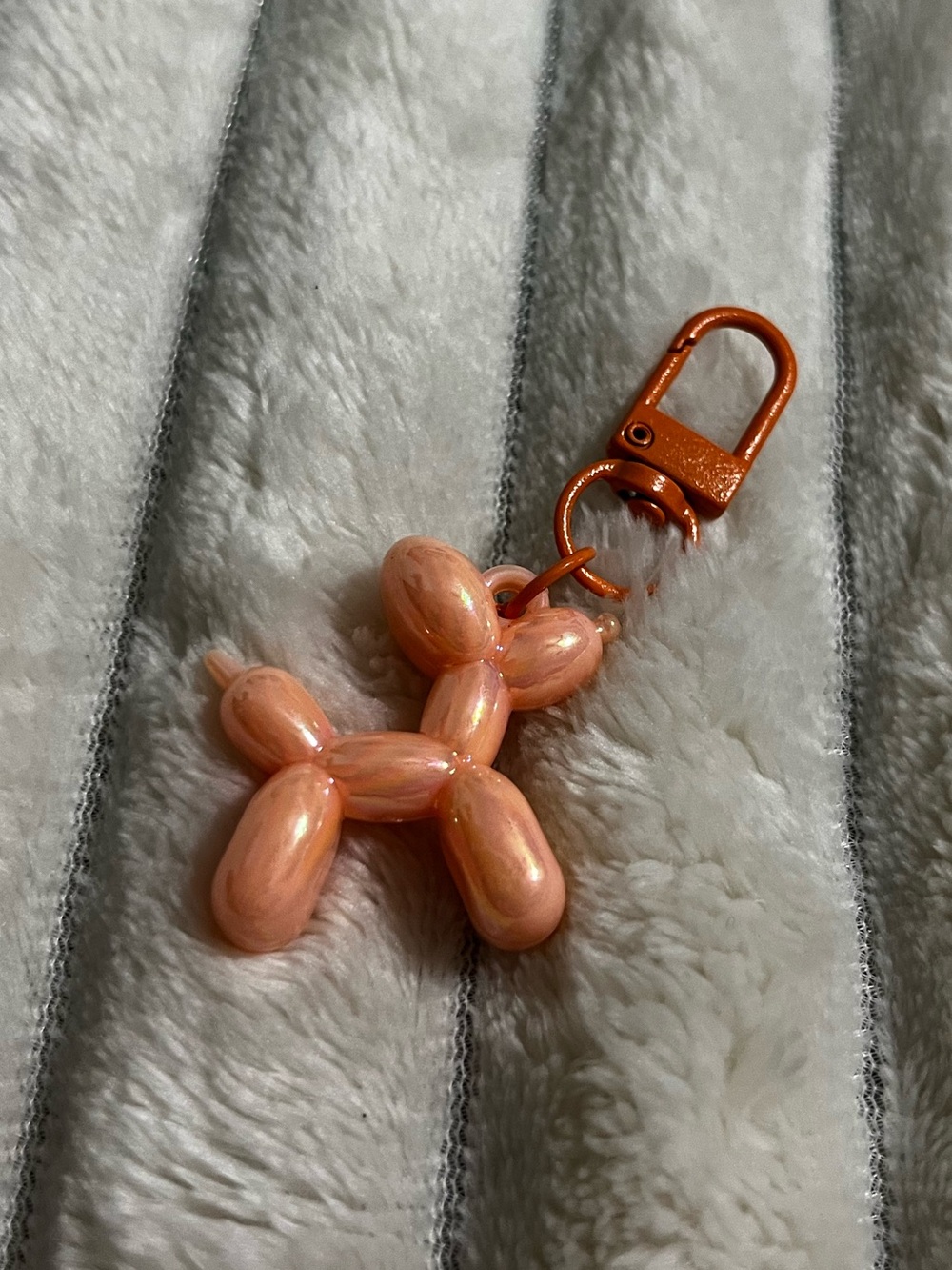 Balloon Dog Keychain Charm in Peach Orange
